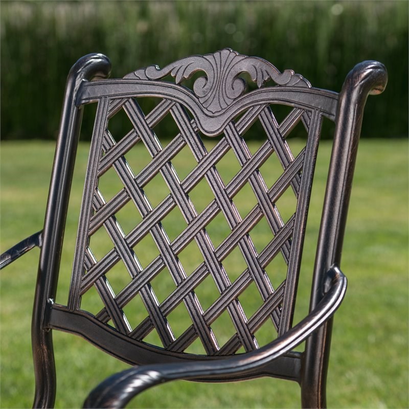 noble house cast aluminum copper outdoor bar stool