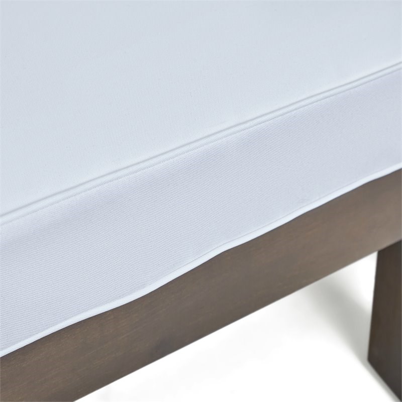 Noble House Brava Wood 8 Seater U-Shaped Sectional Sofa Set Gray White/Dark Gray