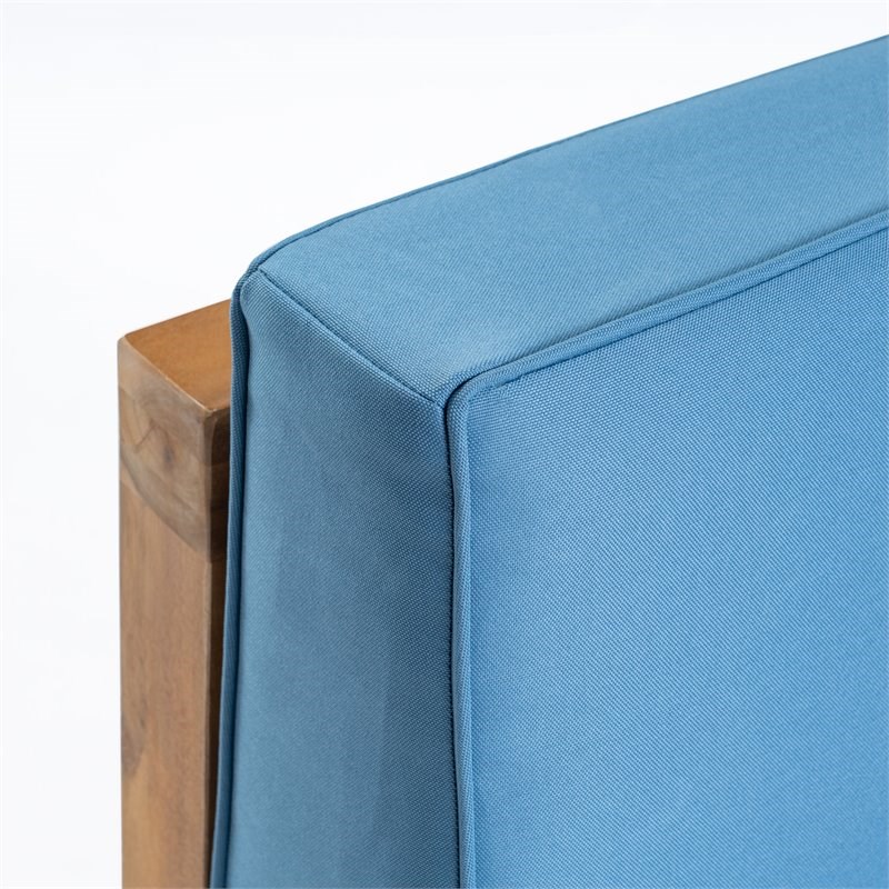 Oana 5-Seater V-Shaped Sectional Sofa Set with Cushion Teak/Blue