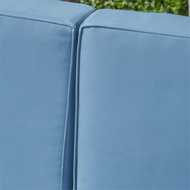 Noble House Oana Outdoor 9pc Sectional Sofa Set Cushion Teak/Blue
