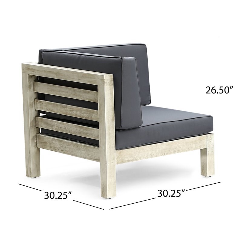 Oana 5-Seater V-Shaped Sectional Sofa Set with Cushion Weathered Gray/Dark Gray