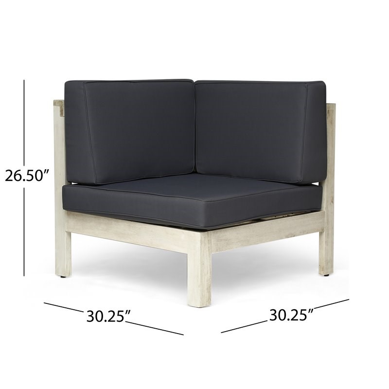Oana 5-Seater V-Shaped Sectional Sofa Set with Cushion Weathered Gray/Dark Gray