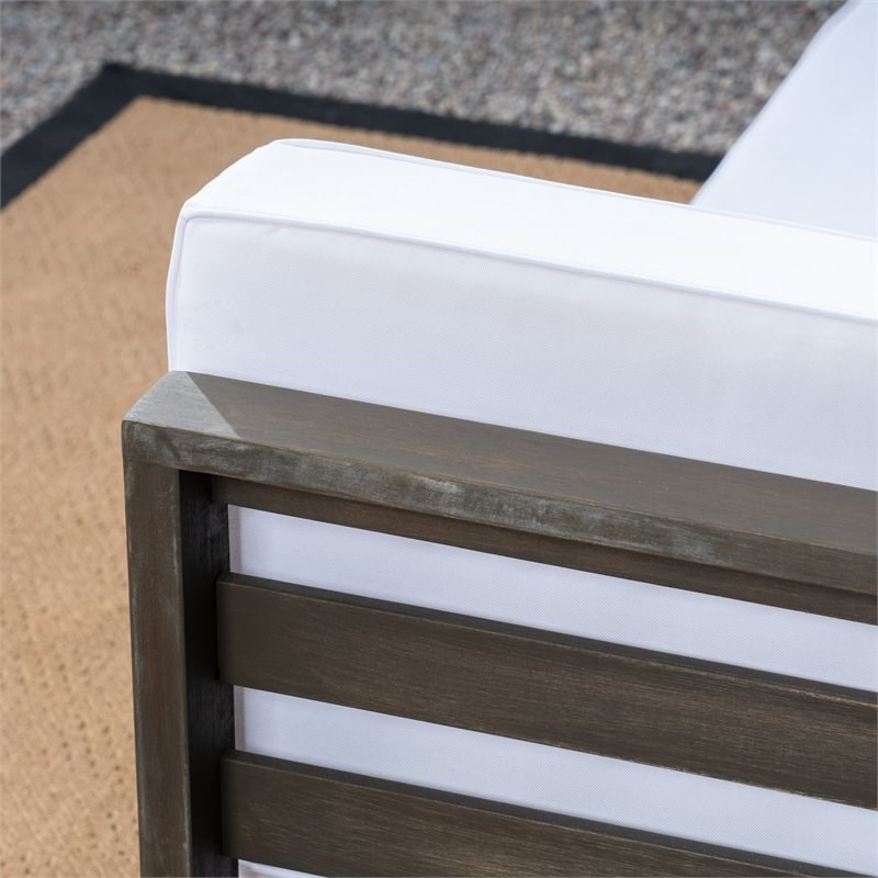 Oana 5-Seater V-Shaped Sectional Sofa Set with Cushion Gray/White