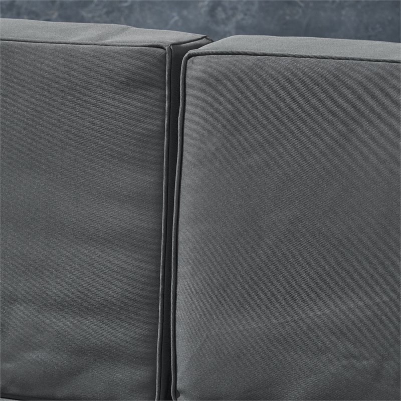 Oana 6pc V-Shaped Sectional Sofa Set with Cushion Weathered Gray/Dark Gray