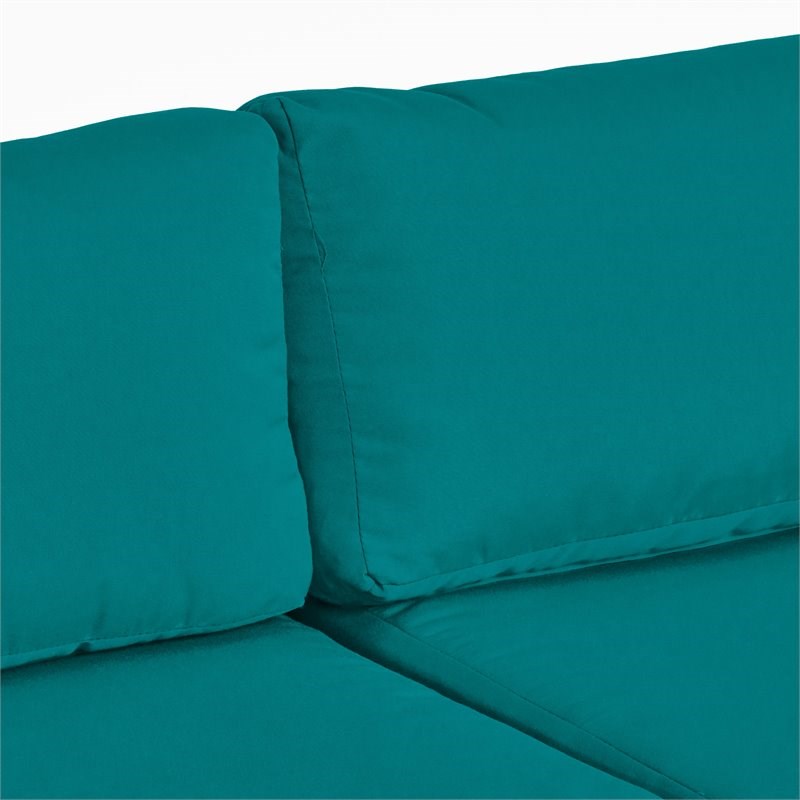 Santa Rosa 4 Seater Wicker Sofa Set Cushions Gray/Sunbrella Canvas Teal