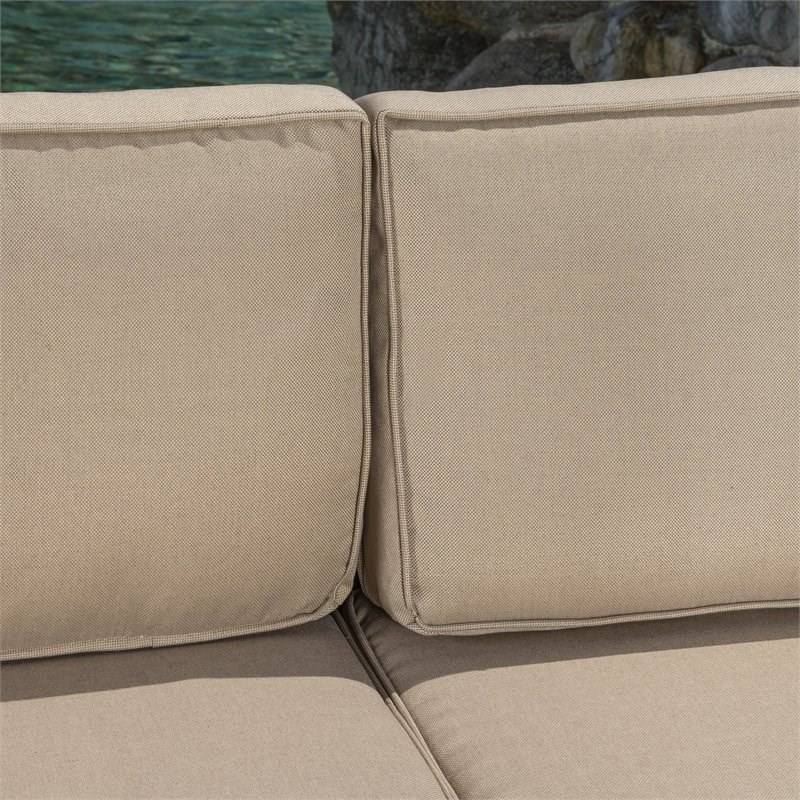 Santa Cruz Outdoor 12-Pc Dark Brown Wicker Sectional Sofa Set with Beige Cushion