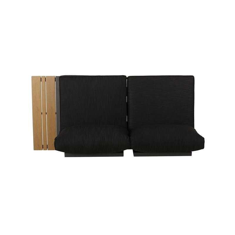 Sterling Outdoor Aluminum V-Shaped 5 Seater Sofa Set - Cushion Dark Gray/Natural