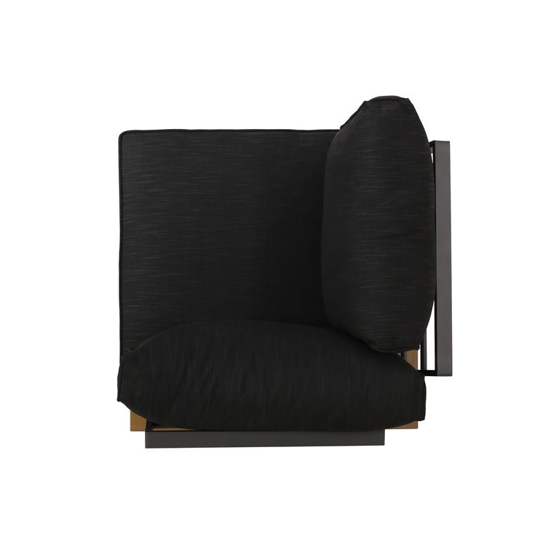 Sterling Outdoor Aluminum V-Shaped 5 Seater Sofa Set - Cushion Dark Gray/Natural