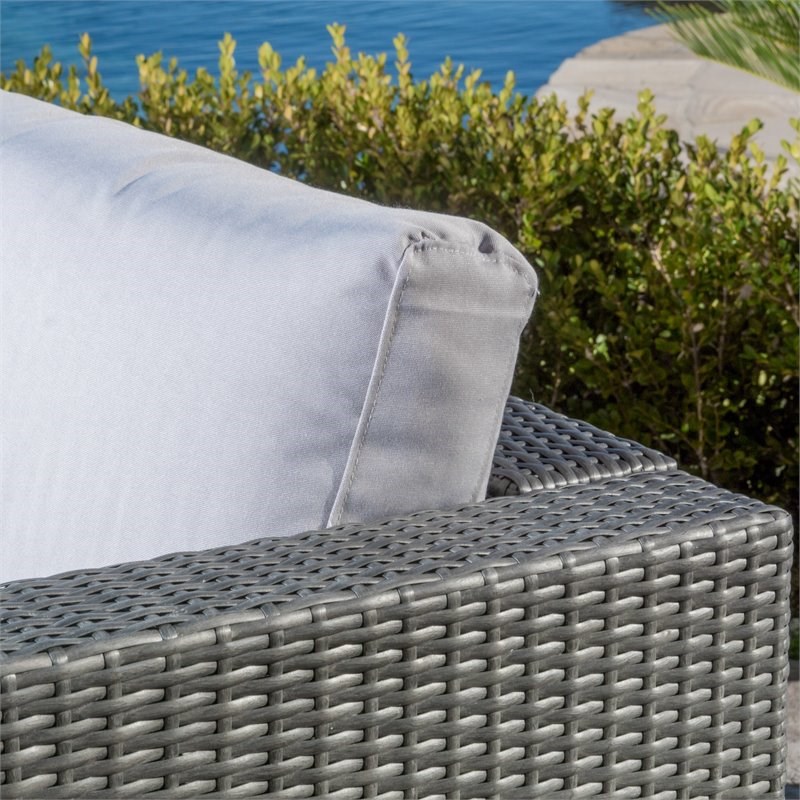 Santa Rosa 6 Seater Sectional Sofa Set with Aluminum Frame/Silver Grey Cushion
