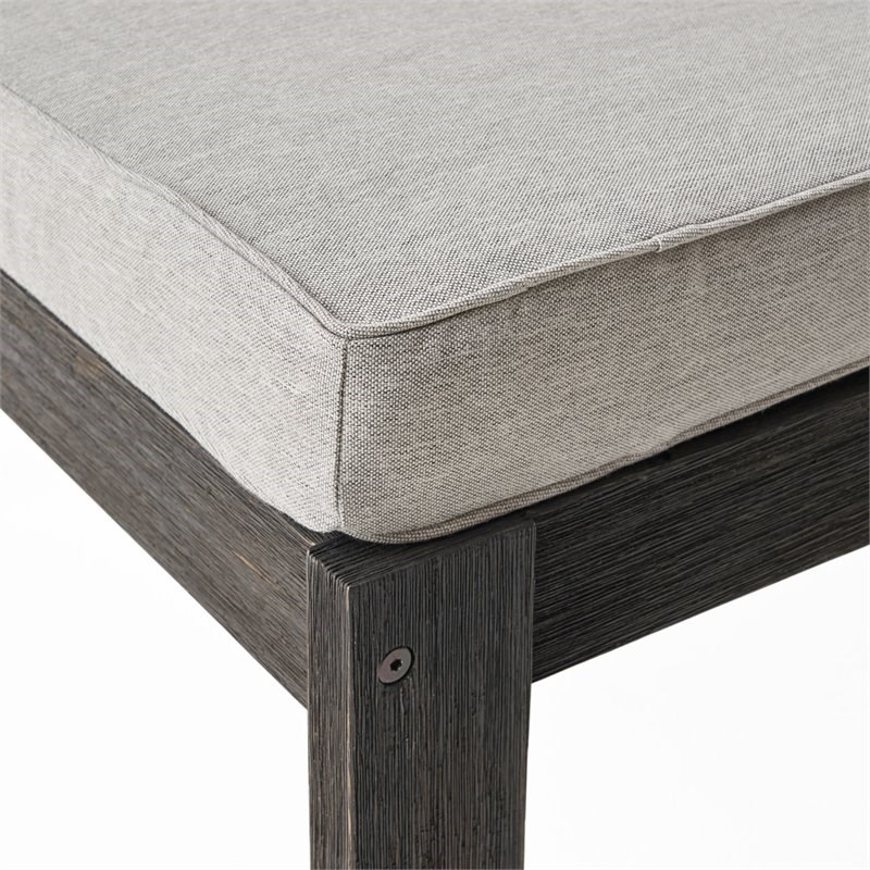 Santa Ana 3 Seater Acacia Wood Sofa Sectional with Cushion Dark Gray/Light Gray
