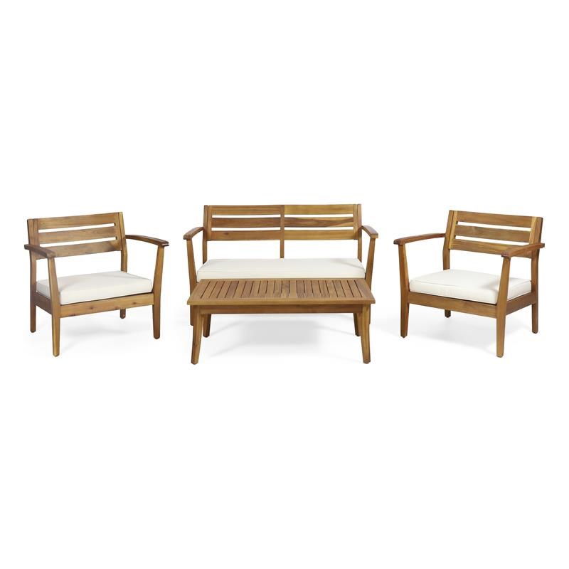 Noble House Stamford Outdoor 4 Seater  Chat Set Teak