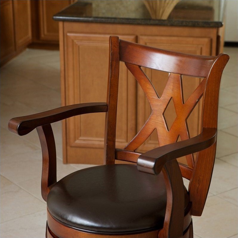 Noble House 29" Sunset Armed Bar Stool in Brown | Homesquare