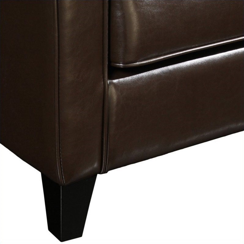 Noble House William Leather Club Chair in Brown