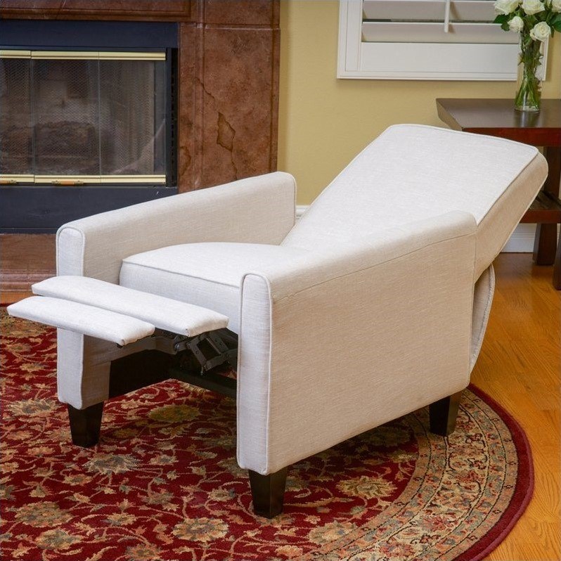 Noble House Delouth Recliner Club Chair in Beige