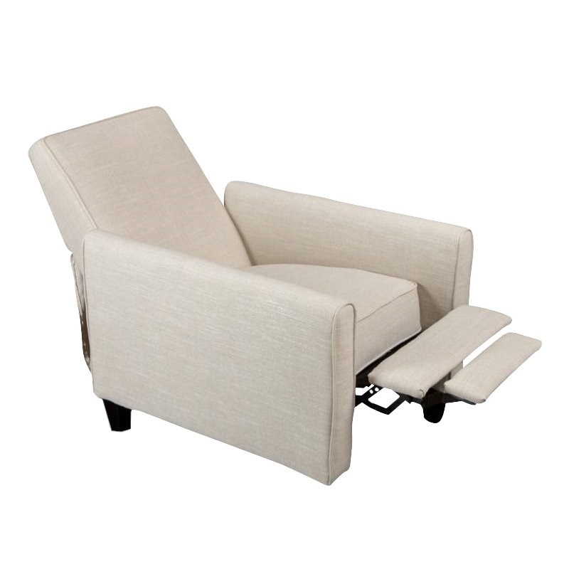 Noble House Delouth Recliner Club Chair in Beige