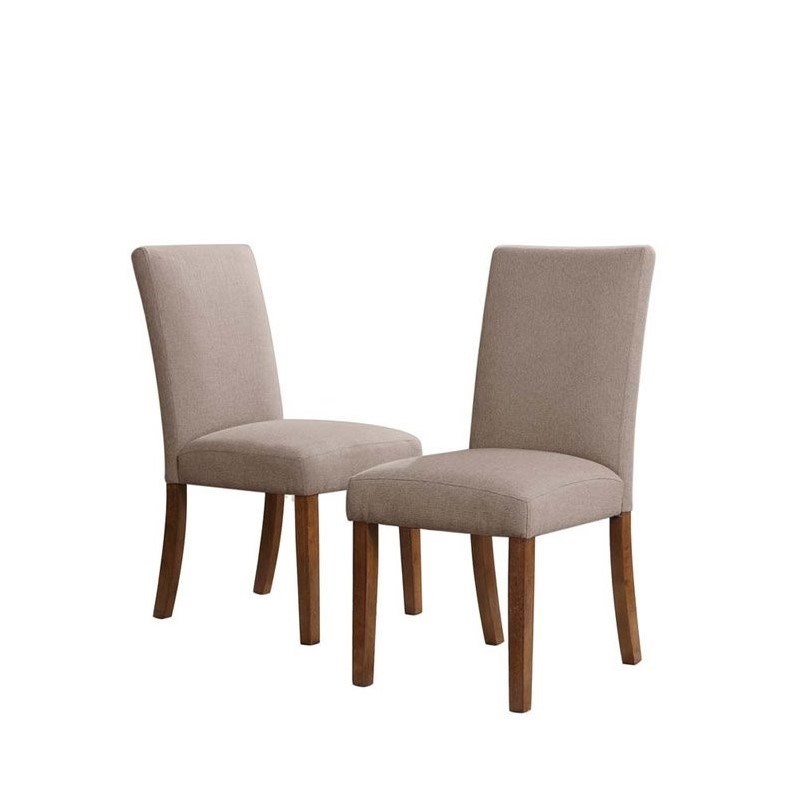 Dorel Living Parsons Linen Dining Chairs in Taupe (Set of 2)