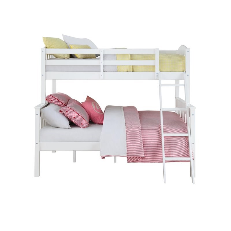 Dorel Living Airlie Twin over Full Bunk Bed in White Homesquare