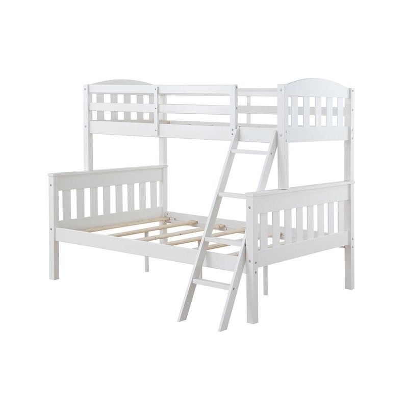 Dorel Living Airlie Twin over Full Bunk Bed in White | Homesquare