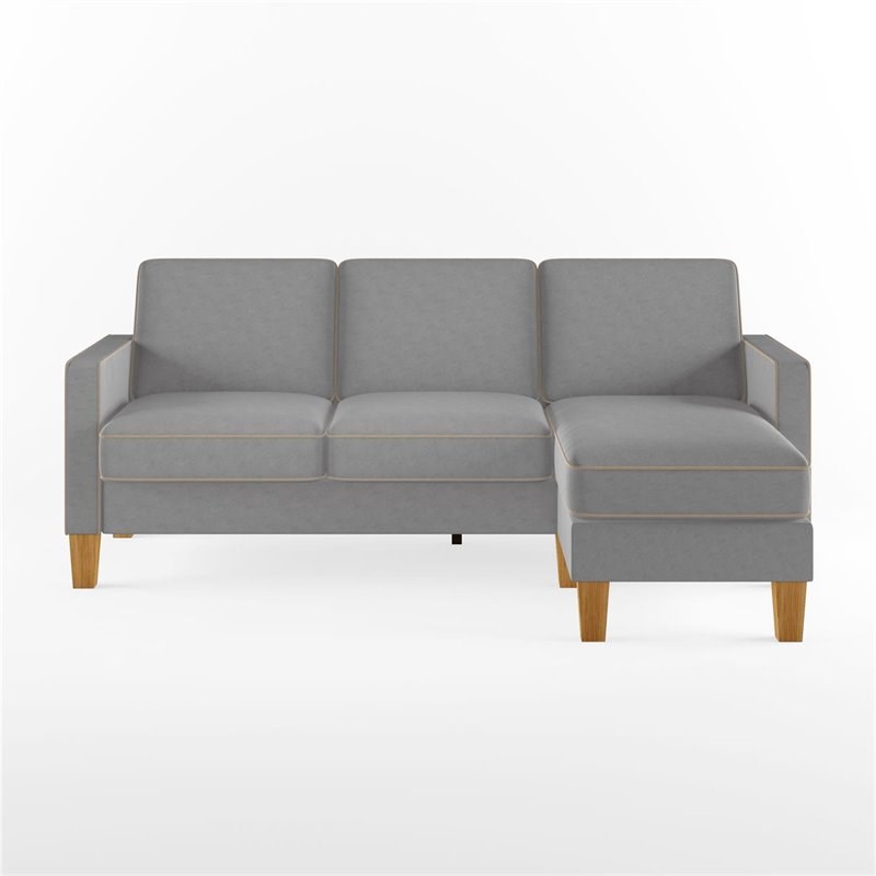 novogratz bowen sectional sofa lshaped couch in grey