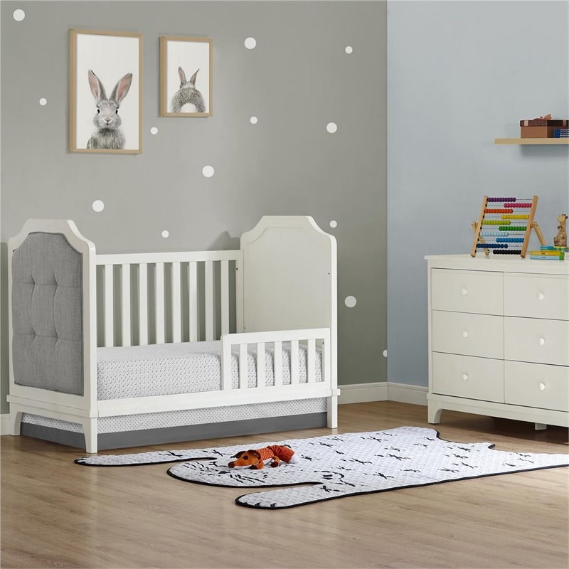 Baby Relax Transitional Cricket Toddler Wood Guard Rail in White