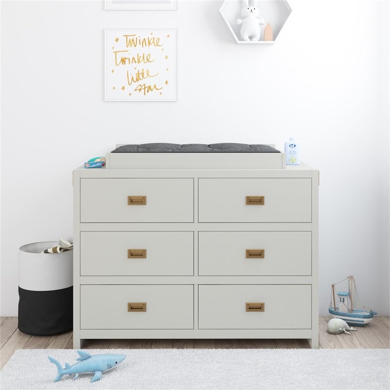 Baby Relax Traditional Miles Wood Dresser Topper in Graphite Gray
