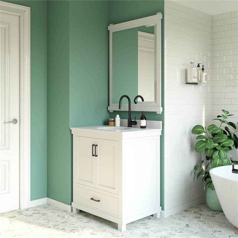 Dorel Living Sunnybrooke 30 Inch Bathroom Vanity with Sink in White