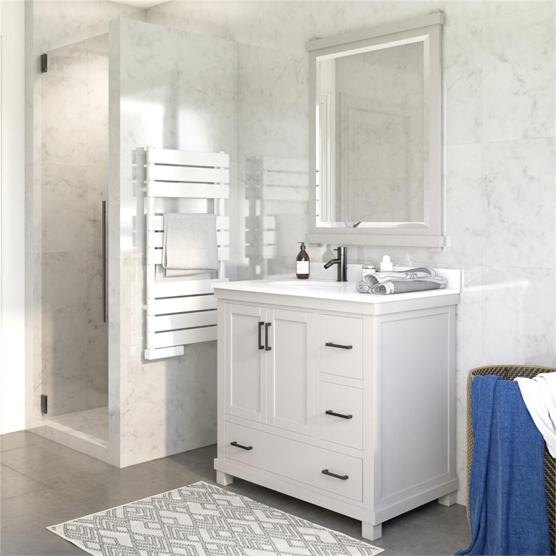 Dorel Living Sunnybrooke 36 Inch Bathroom Vanity with Sink in Gray