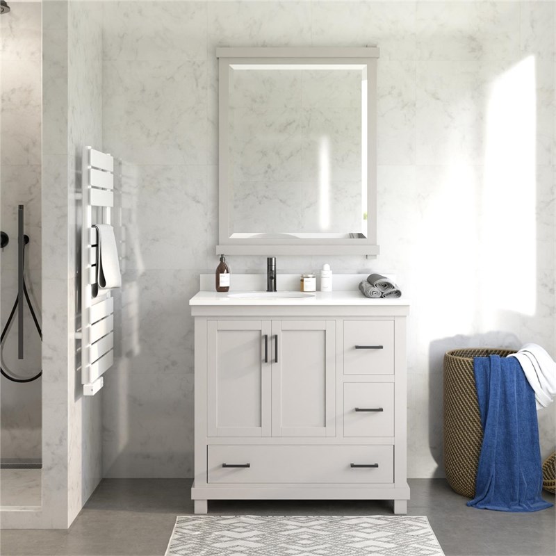 Dorel Living Sunnybrooke 36 Inch Bathroom Vanity with Sink in Gray