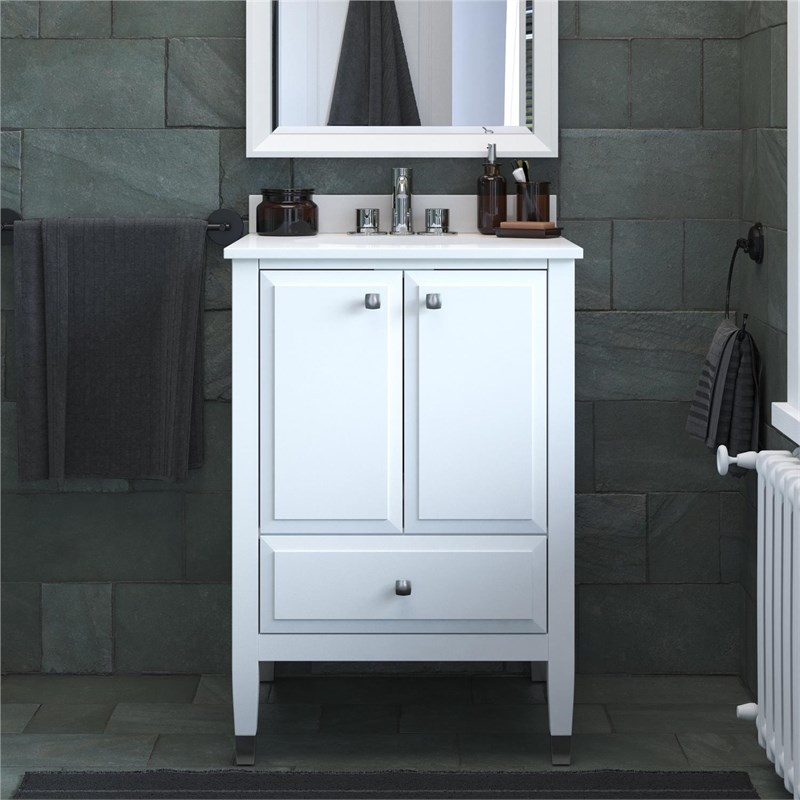 Dorel Living Metcalfe 24 Inch Bathroom Vanity with Sink in White