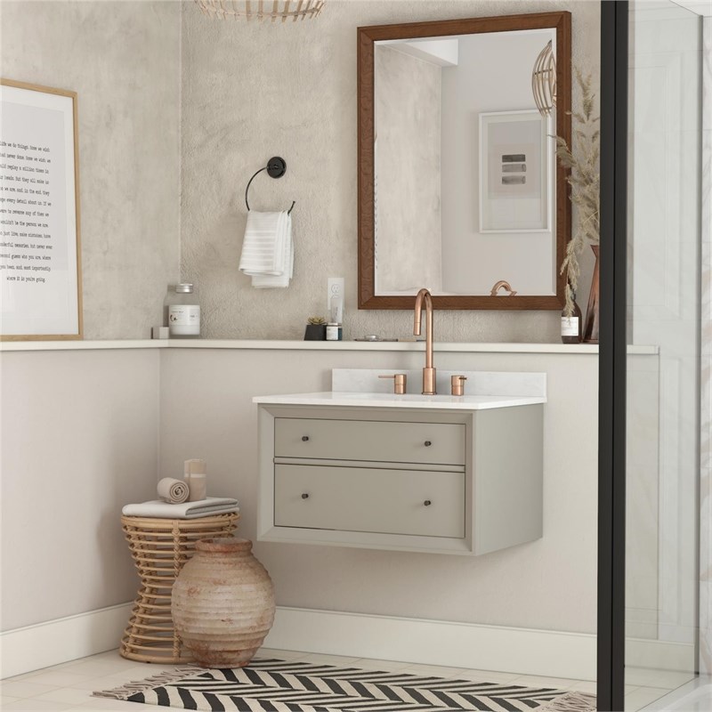 Dorel Living Tribecca 30 Inch Bathroom Vanity in Gray