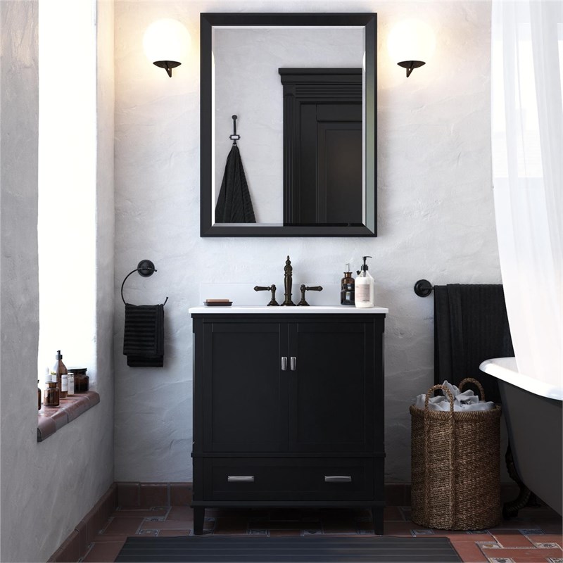 Dorel Living Otum 30 Inch Bathroom, Dorel Living Otum 30 Inch Bathroom Vanity With Sink White Wood