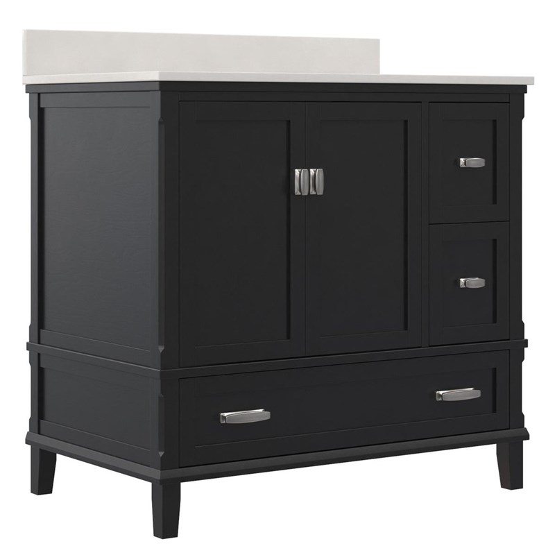 dorel living otum 36 inch bathroom vanity with sink in black wood da8050bkc