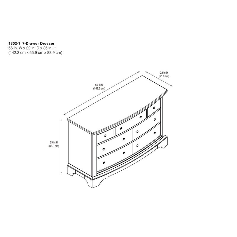 pembrooke 7 drawer dresser