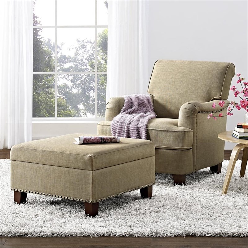 Better Homes and Gardens Grayson Square Ottoman with Storage in Gray