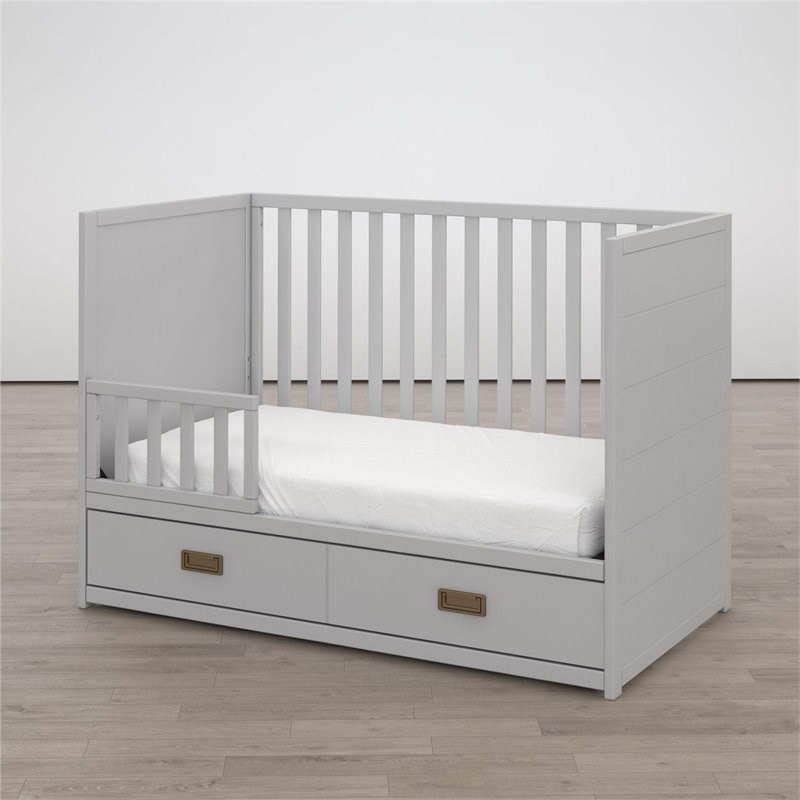 Little Seeds Universal Toddler Wood Rail in Nursery Furniture in Dove Gray