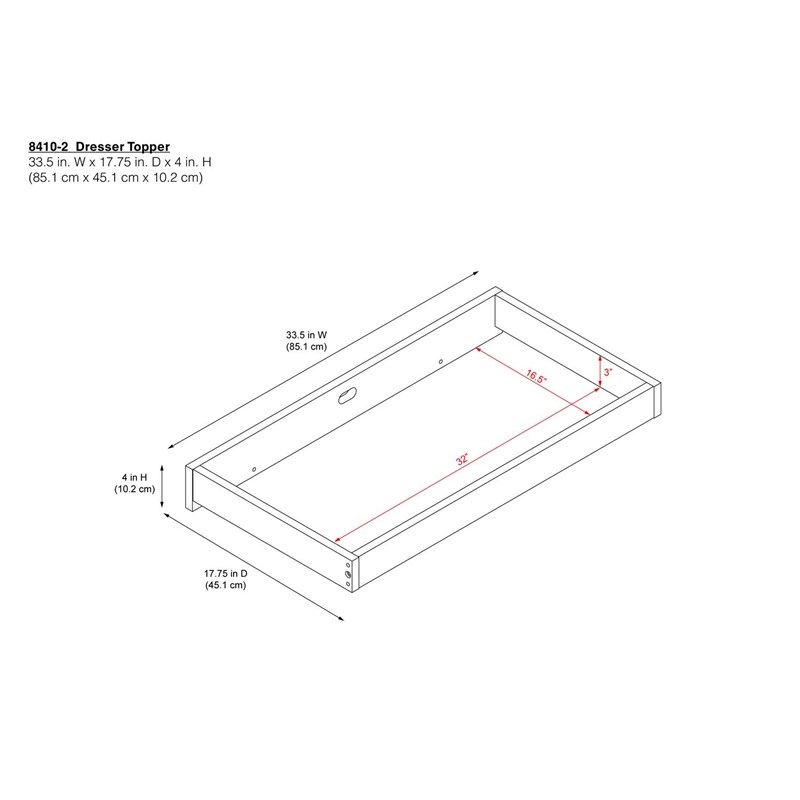 changing table topper dimensions