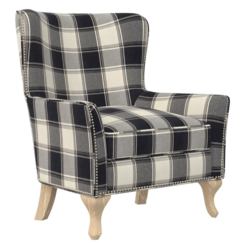 navy plaid chair