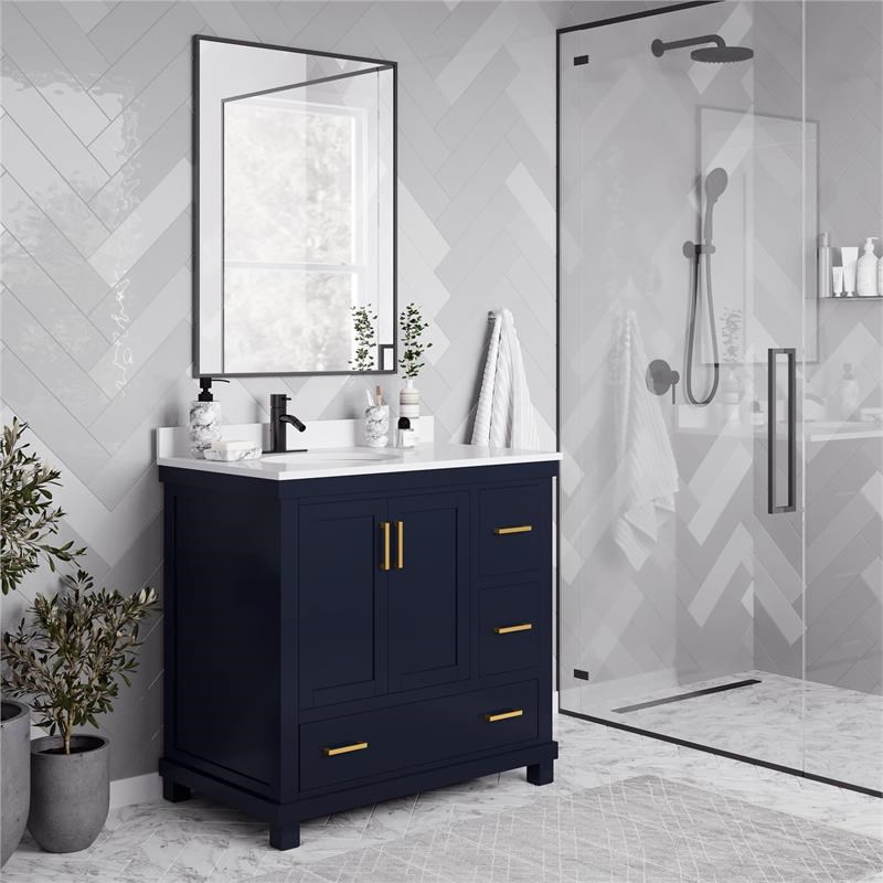DHP Sunnybrooke 36 Inch Bathroom Vanity with Sink in Navy