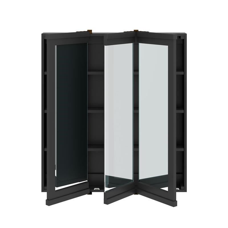 DHP Otum Bathroom 3 Door Mirrored Medicine Cabinet and Organizer in Black