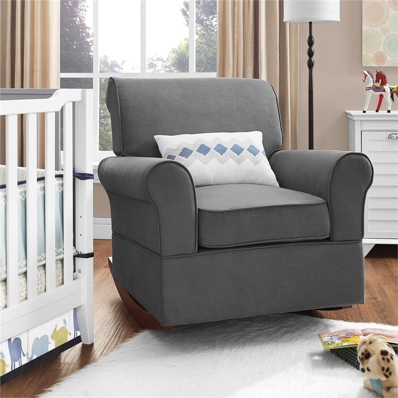 Dorel Living Traditional Baby Relax Mackenzie Nursery Rocking Chair in Gray