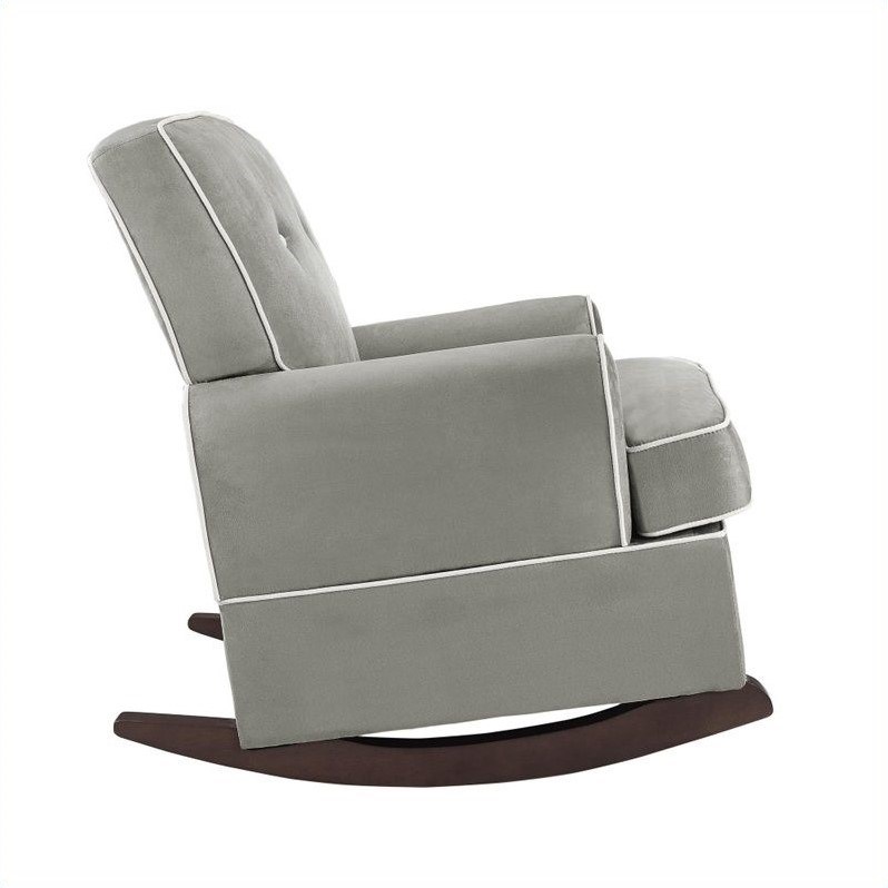 Baby Relax Traditional Tinsley Contemporary Upholstered Fabric Rocker in Gray