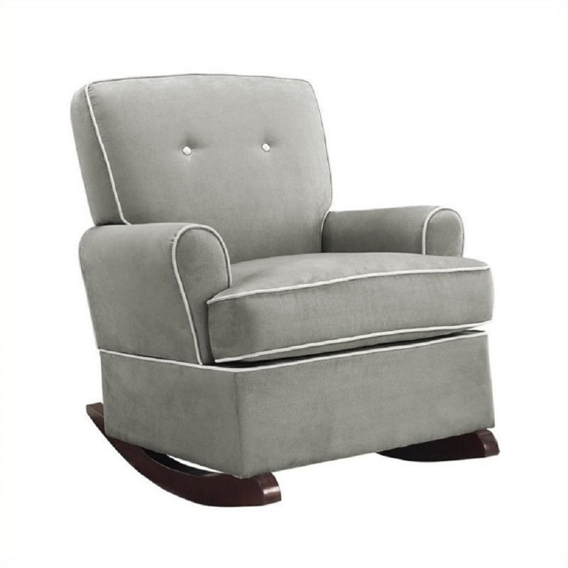 Baby Relax Traditional Tinsley Contemporary Upholstered Fabric Rocker in Gray