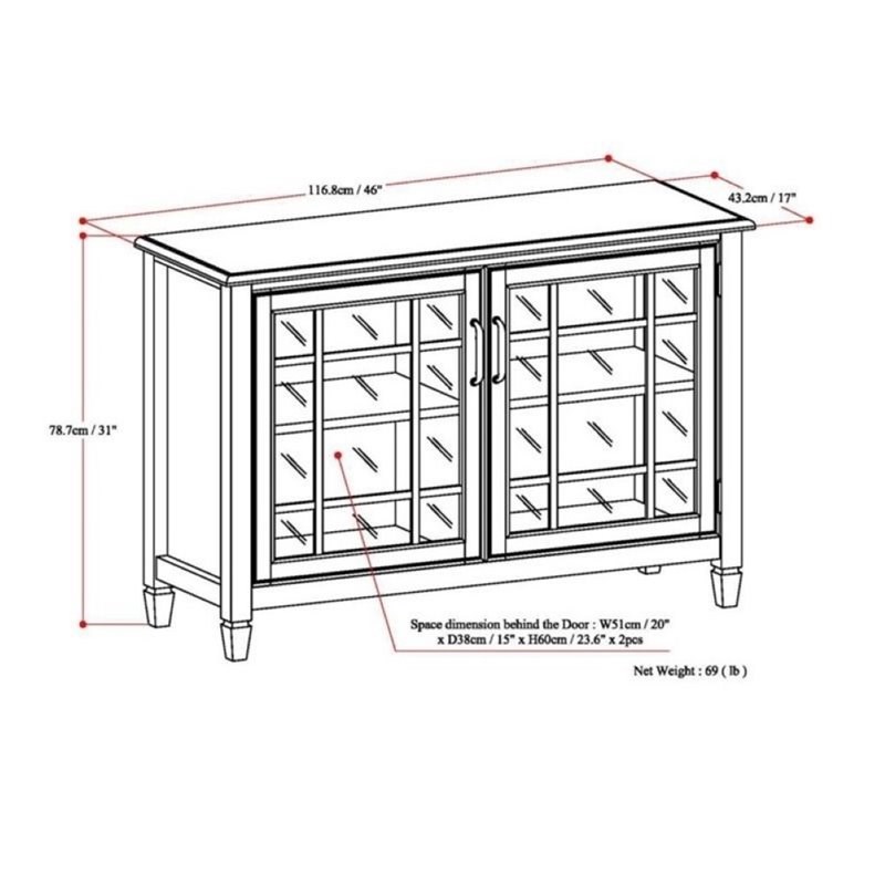Simpli Home Connaught Storage Cabinet in Dark Chestnut Brown