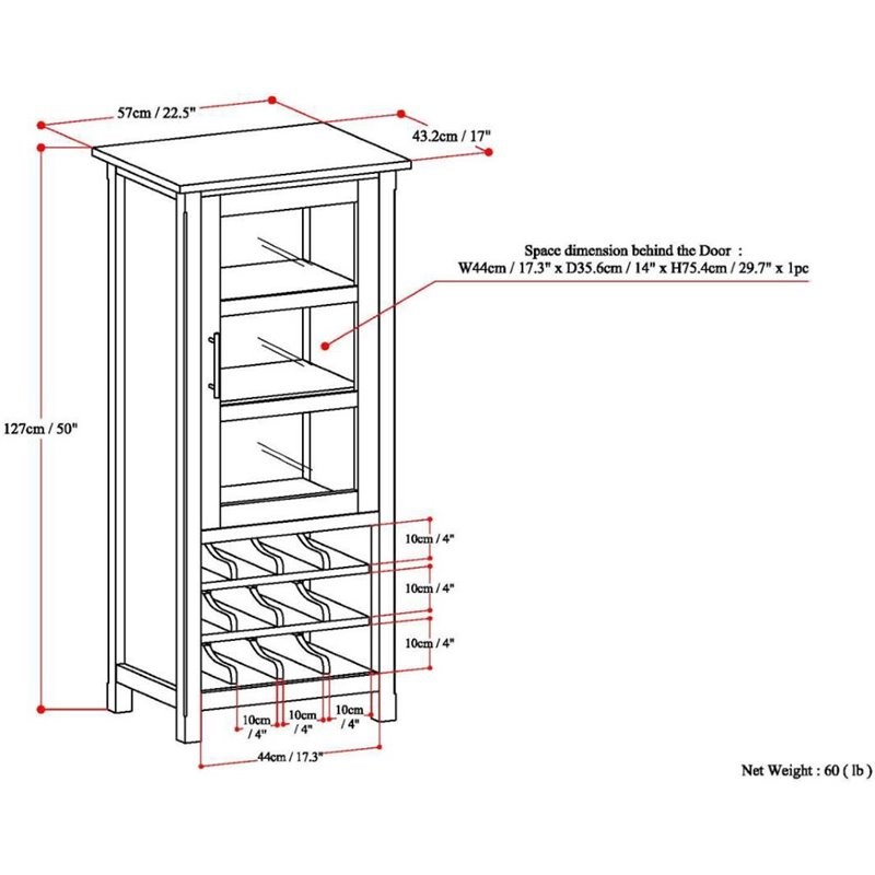 Simpli Home Avalon Wine Rack in Tobacco Brown Homesquare