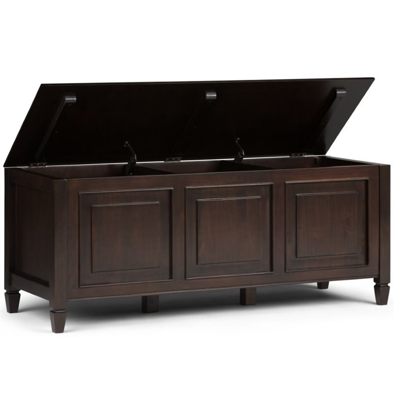 Simpli Home Connaught Storage Bench Trunk Simpli Home Connaught Storage Bench Trunk in Chestnut Brown | Homesquare