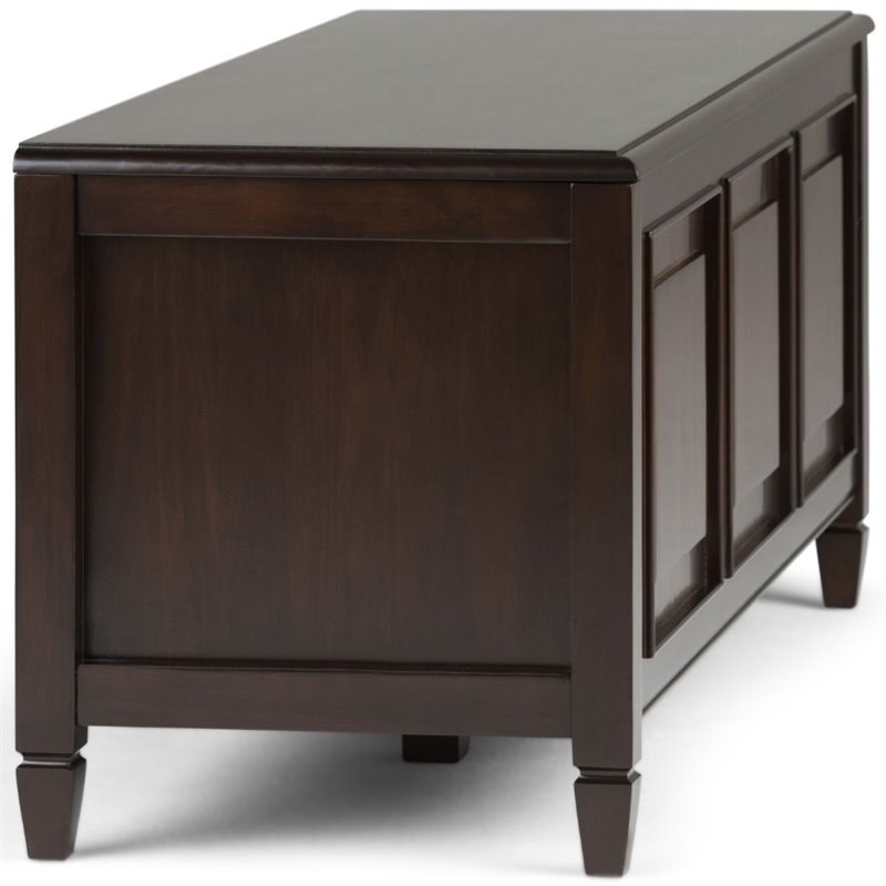 Simpli Home Connaught Storage Bench Trunk Simpli Home Connaught Storage Bench Trunk in Chestnut Brown | Homesquare
