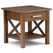 Simpli Home Kitchener Square End Table in Medium Saddle Brown