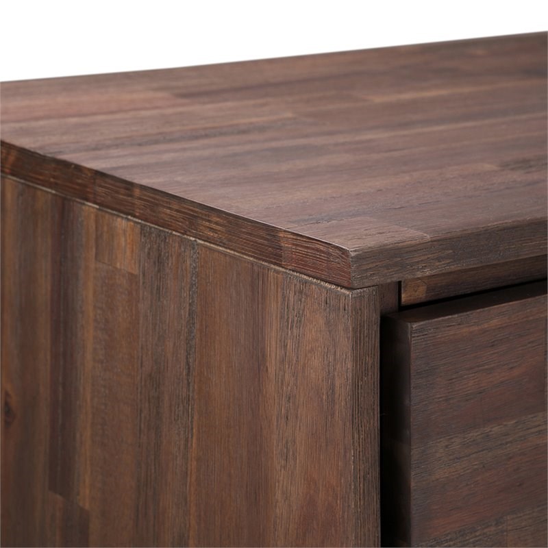 Simpli Home Lowry Medium Storage Cabinet in Charcoal Brown