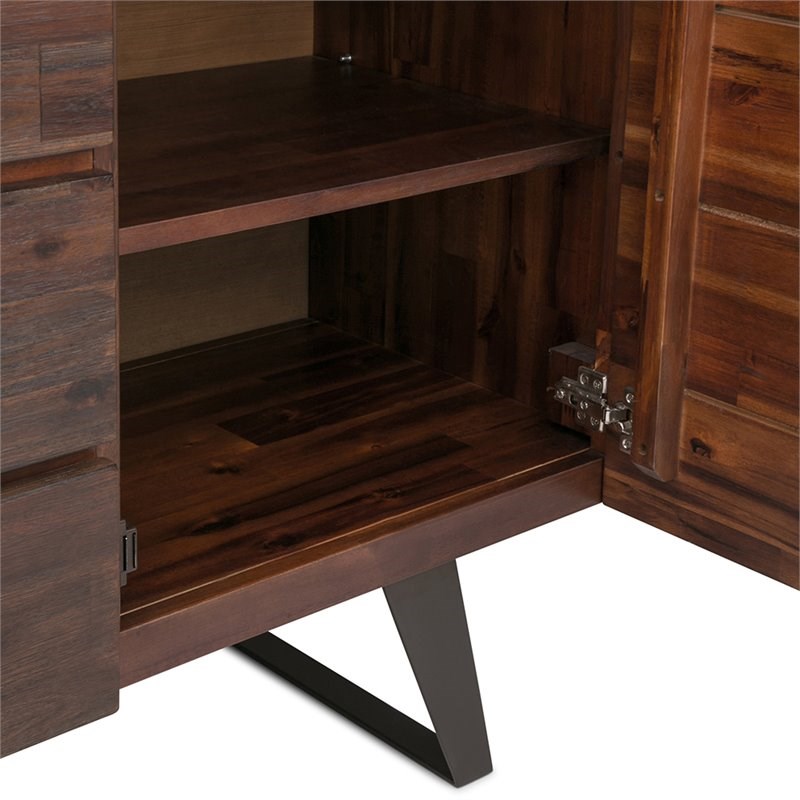 Simpli Home Lowry Buffet in Distressed Charcoal Brown