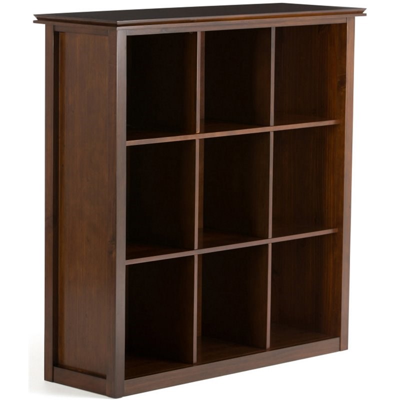 Simpli Home Artisan Wood Transitional 9 Cube Bookcase and Unit in Russet Brown